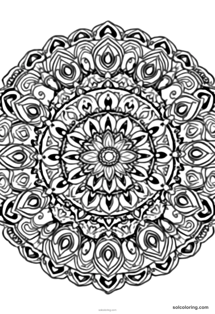 Mandala Jose de San Martin in Argentina mandala coloring page for kids