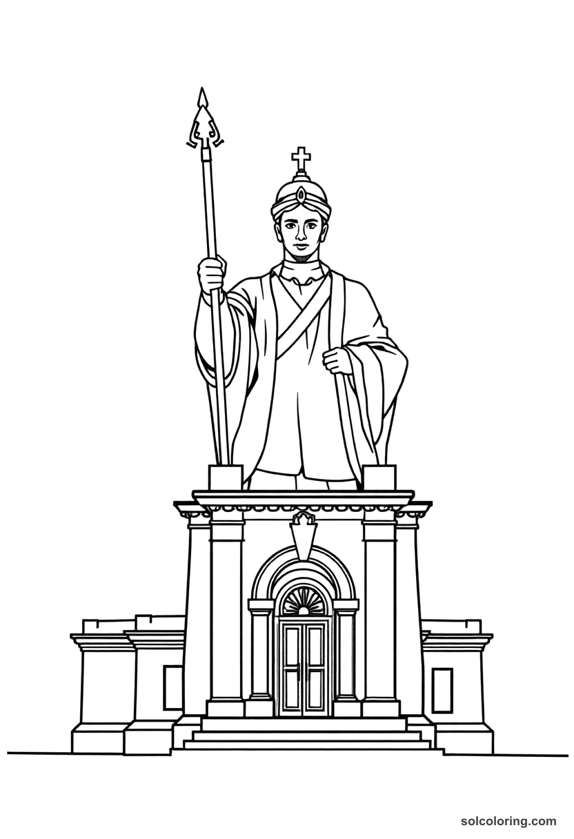Simple Jose de San Martin in Argentina coloring page, free printable simple style