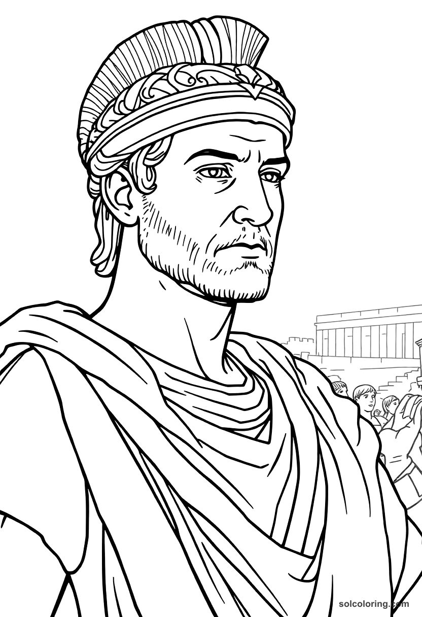 Julius Caesar Crossing The Rubicon coloring pages