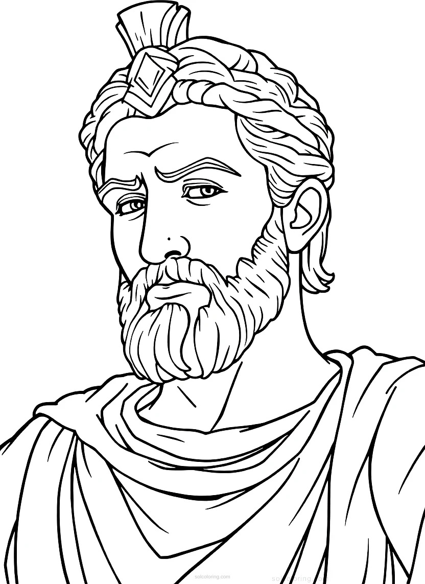 Julius Caesar Roman Leader coloring page for kids