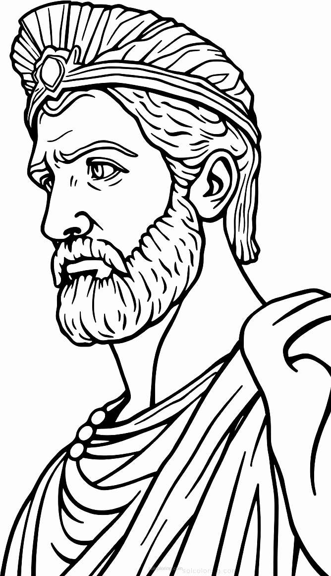 Julius Caesar Roman Leader coloring page for kids
