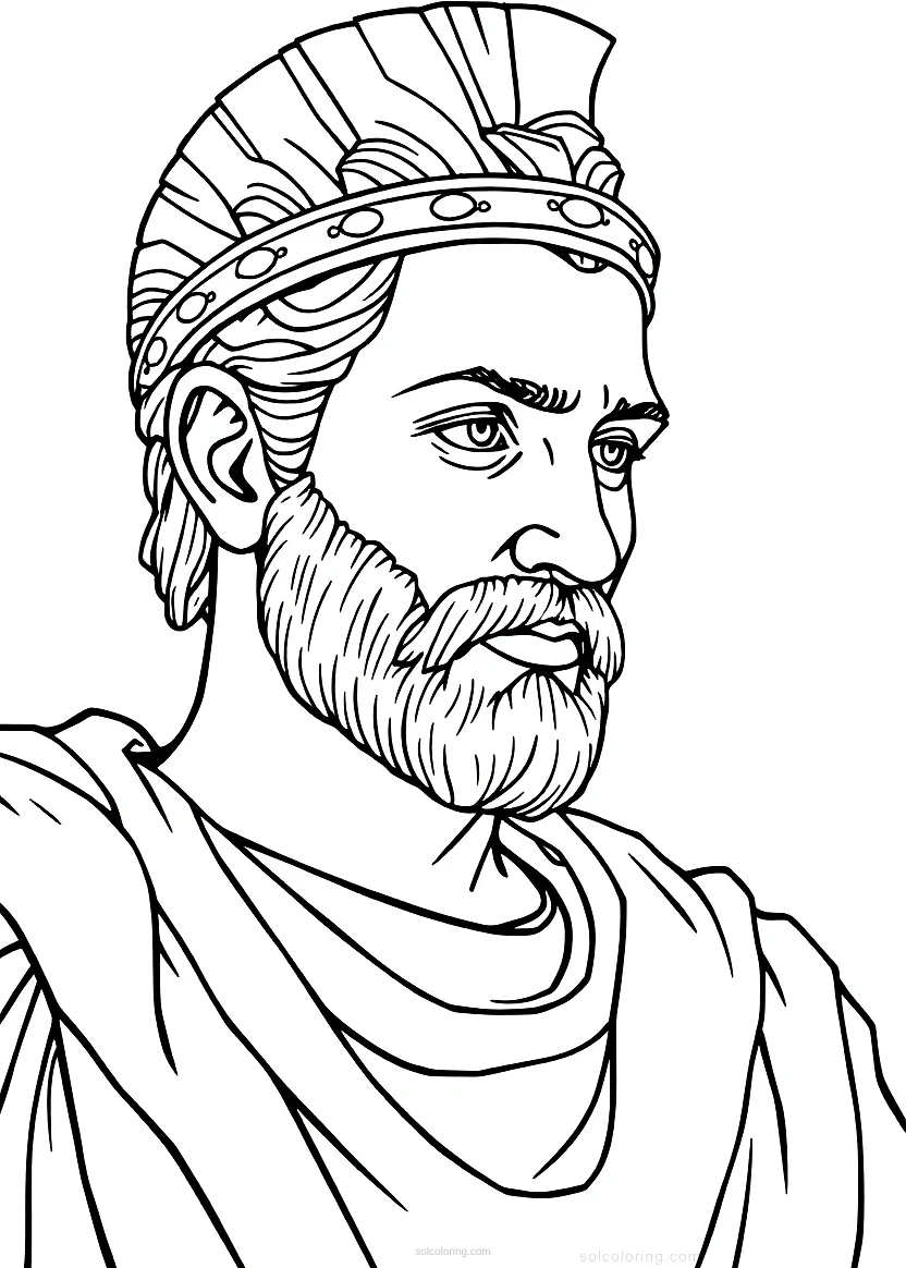 Julius Caesar Roman Leader coloring page for kids