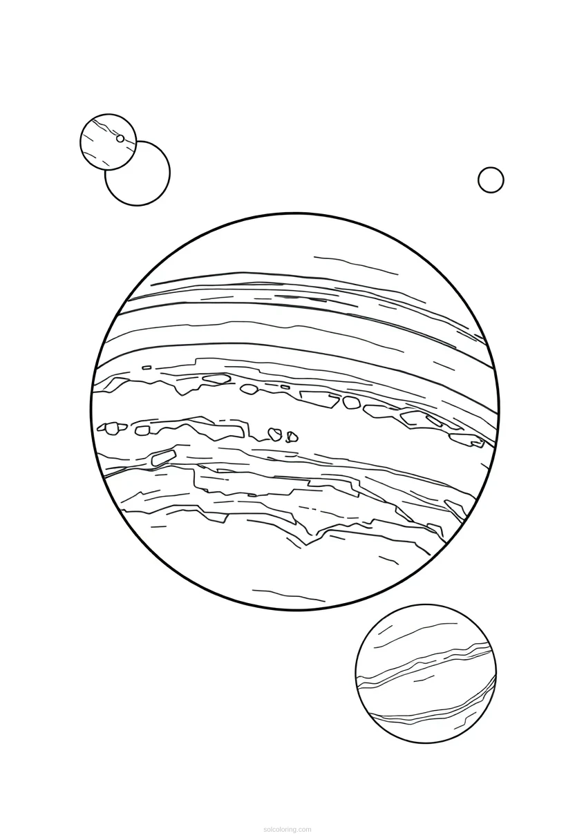 Jupiter And Its Moons coloring pages