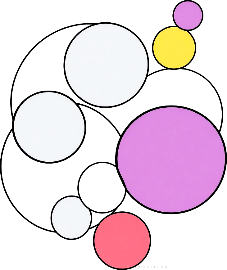 Kandinsky Abstract Circles coloring page, free printable