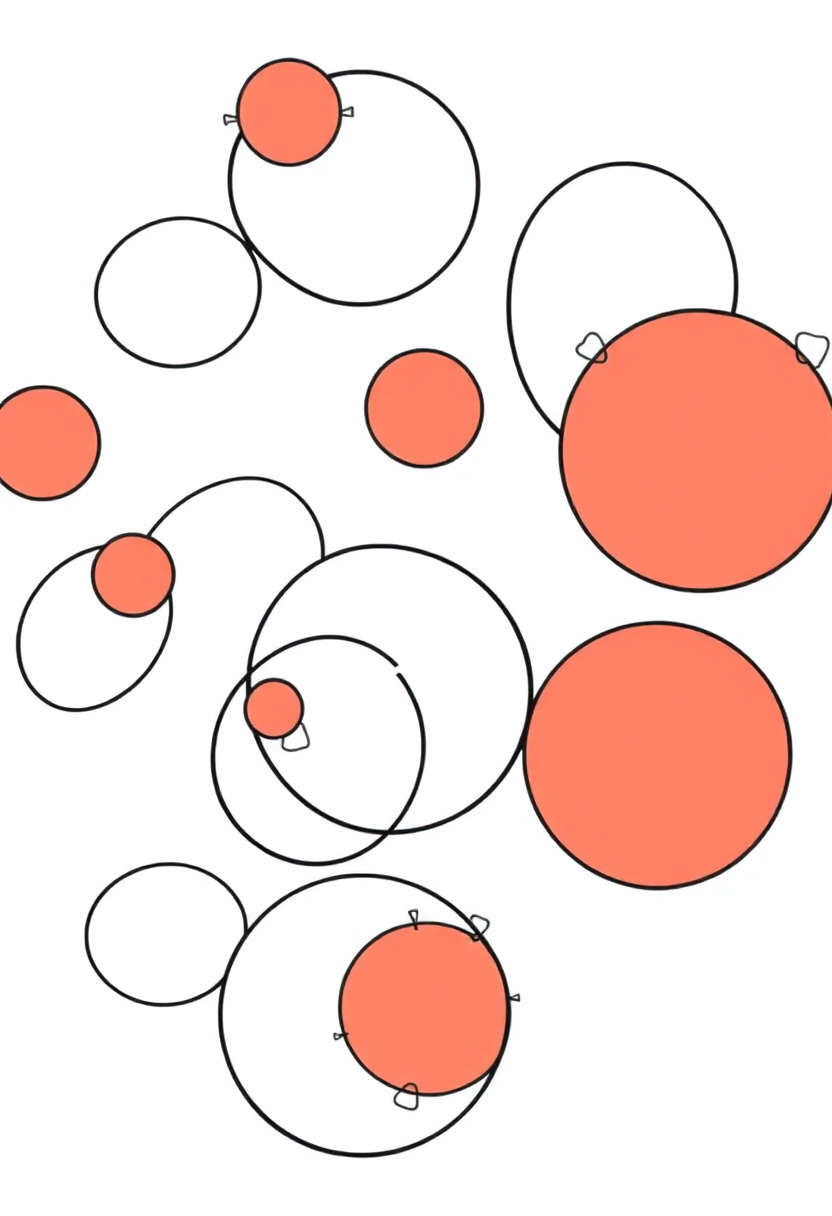 Kandinsky Abstract Circles coloring page, free printable