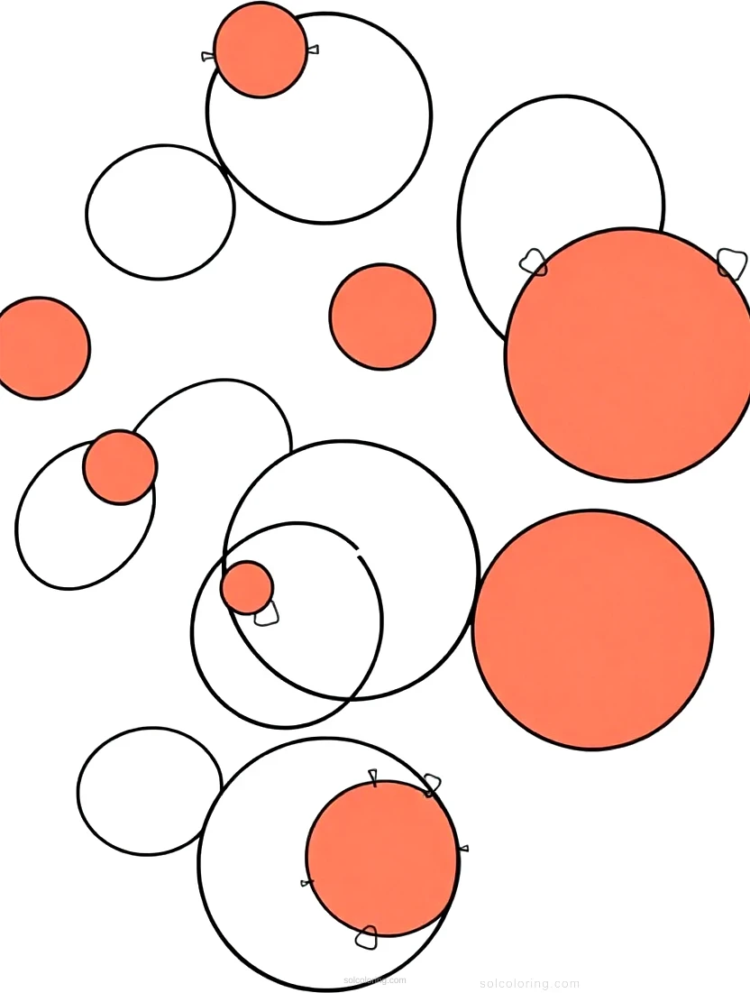 Kandinsky Abstract Circles coloring page for kids