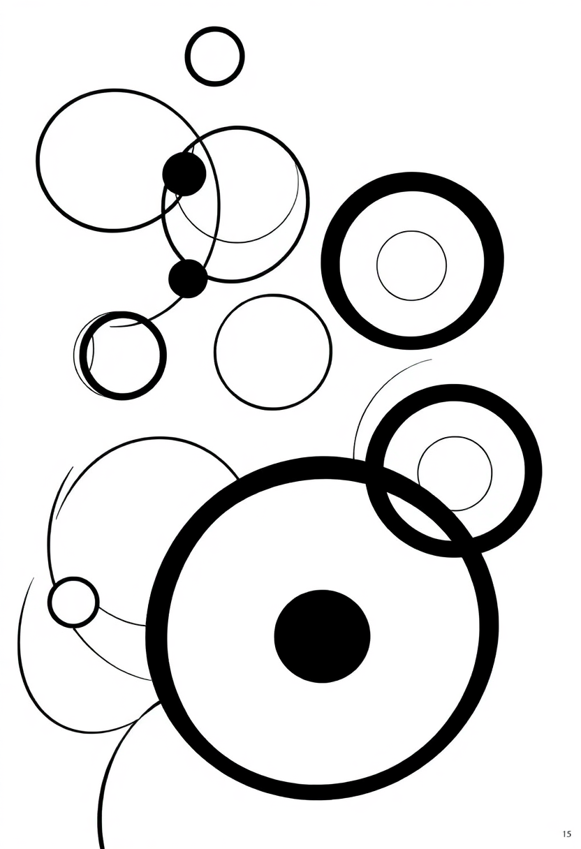 Kandinsky Abstract Circles coloring page, free printable