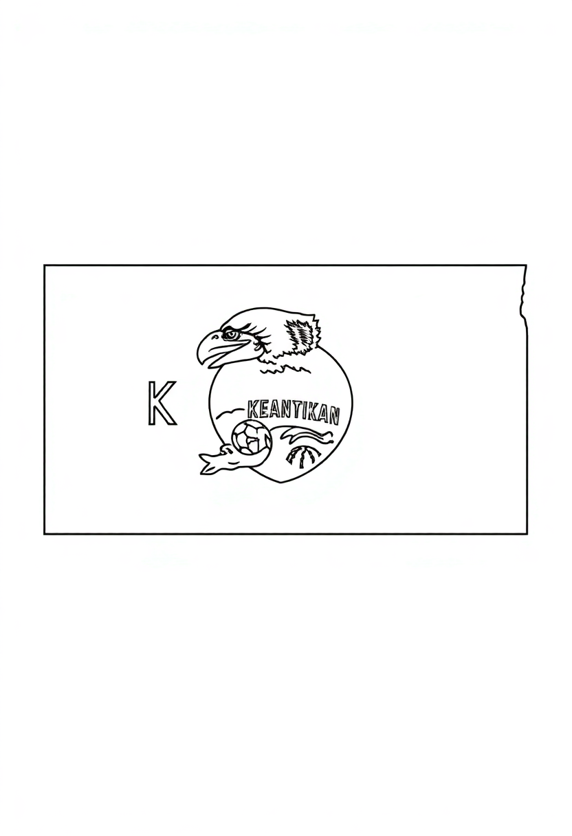 Kansas State Flag coloring page, free printable