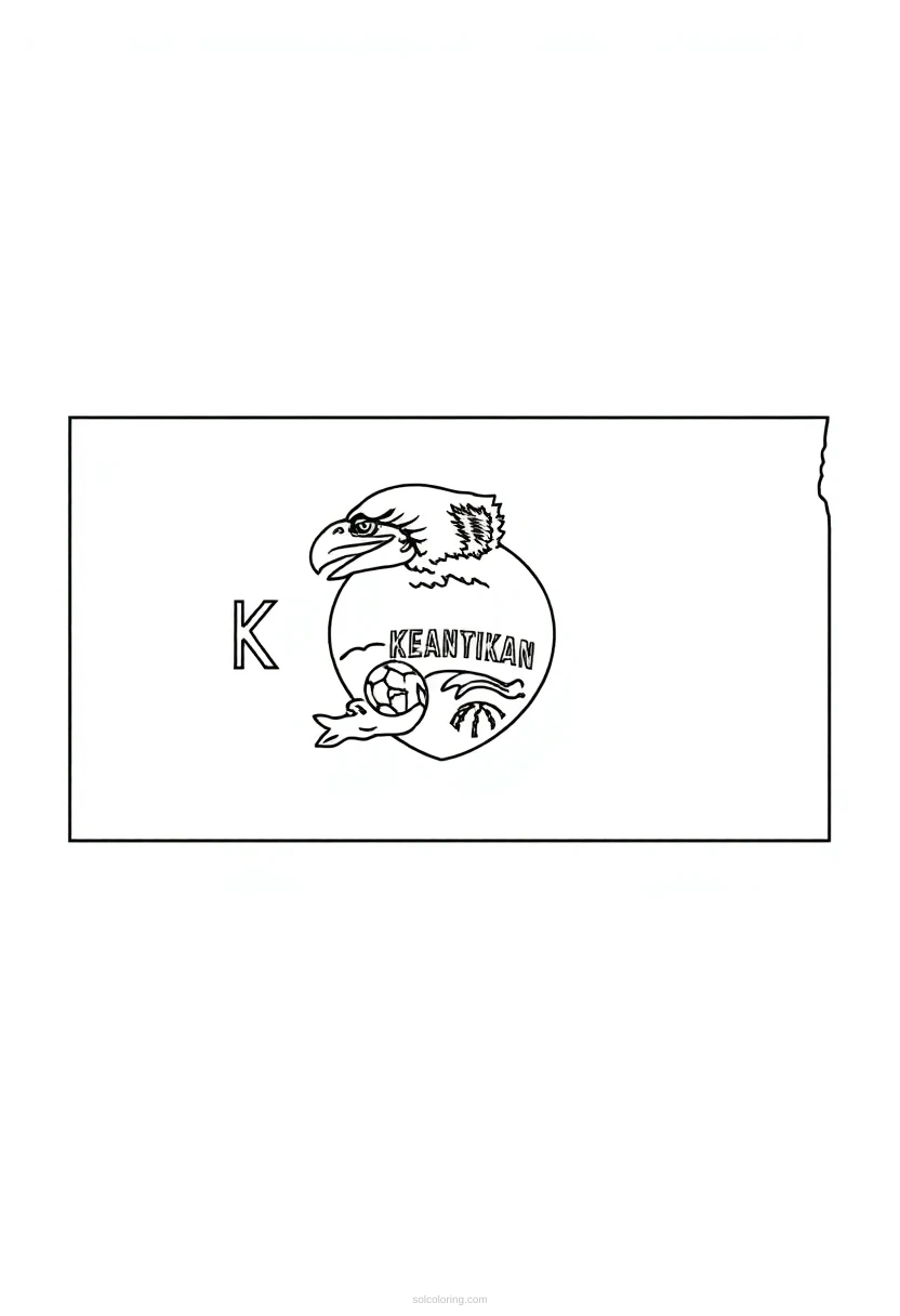 Kansas State Flag coloring page for kids