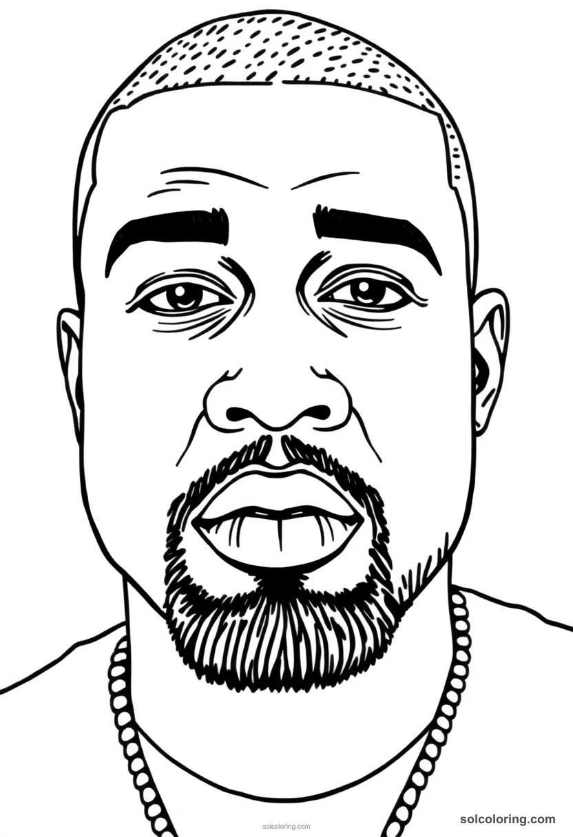 Caricature Kanye West caricature coloring page for kids