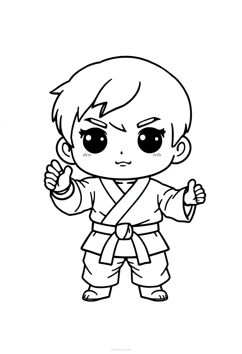 Karate coloring page for kids