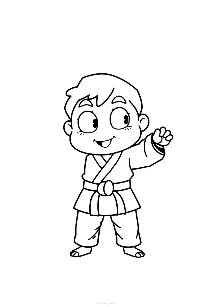 Karate coloring page for kids