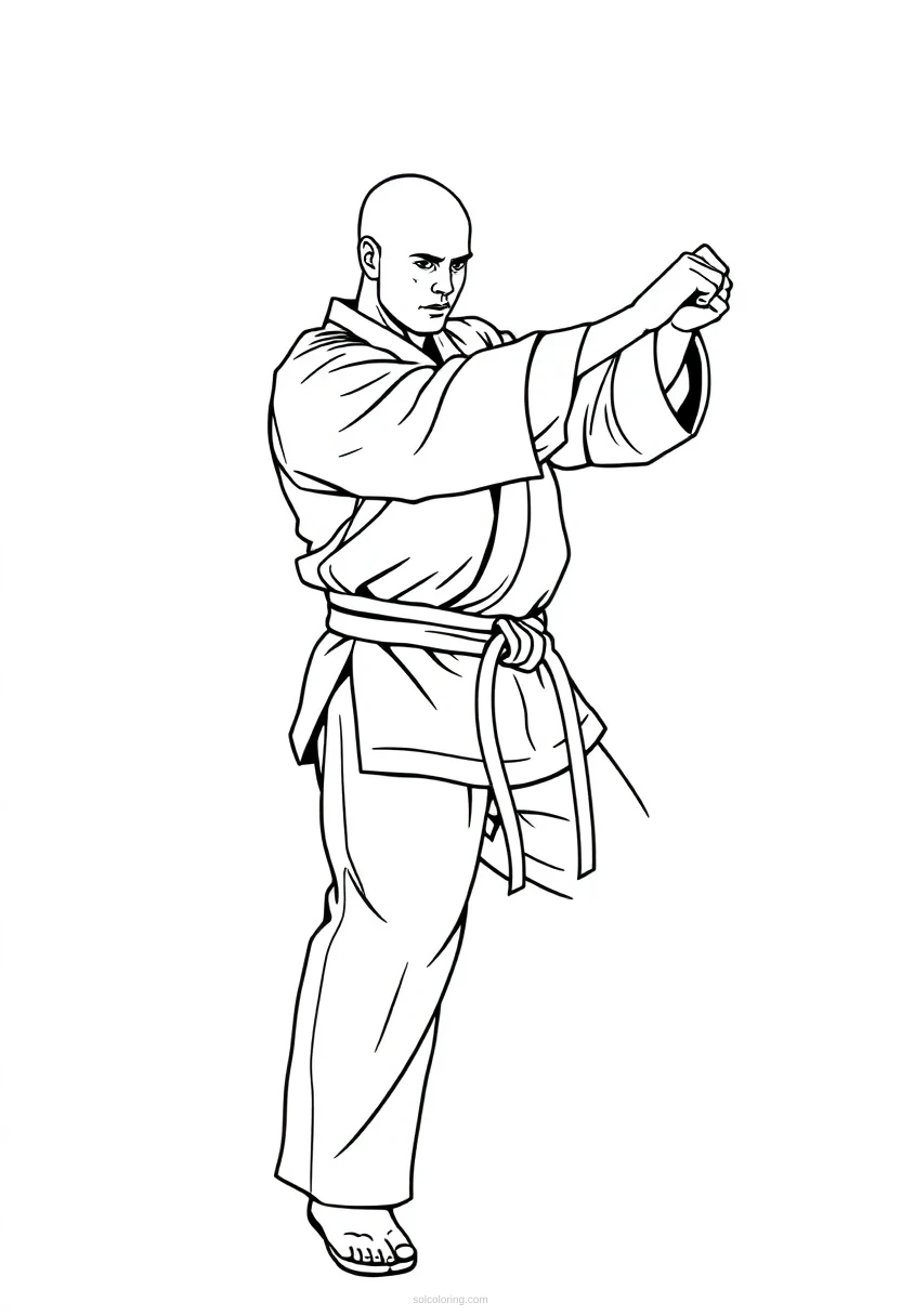 Karate coloring page for kids
