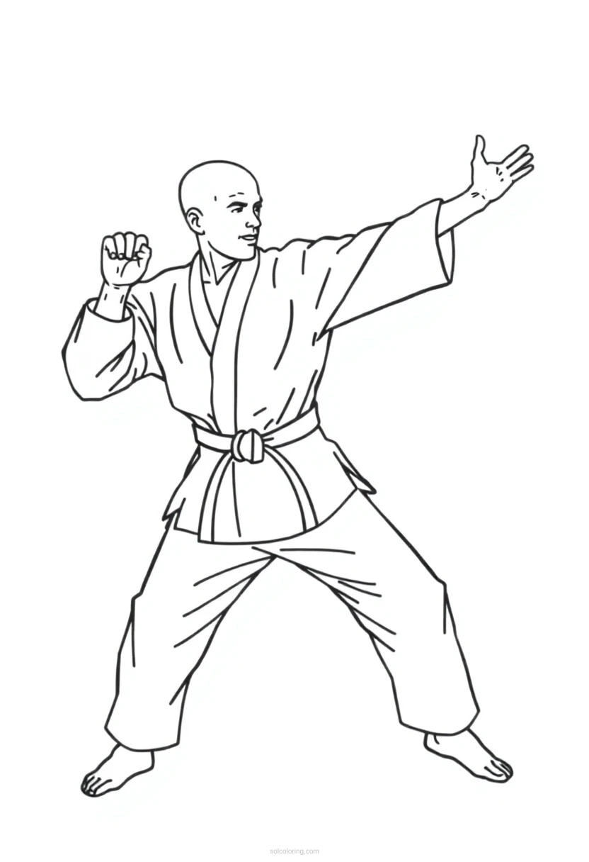 Karate coloring page for kids