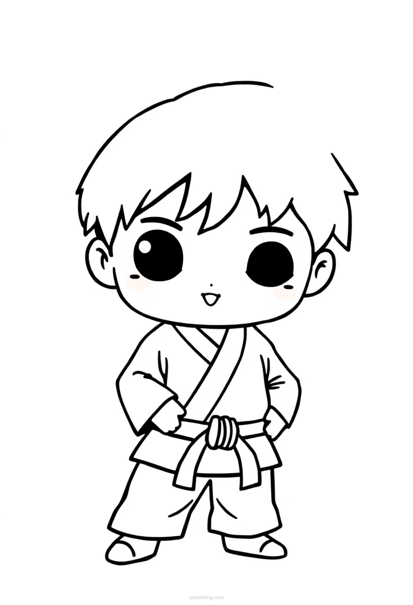 Karate coloring page for kids