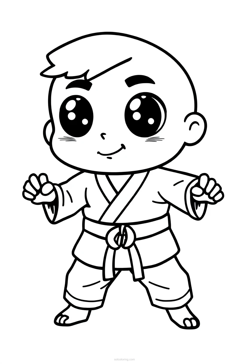 Karate coloring page for kids