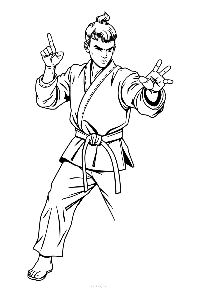 Karate Cute Cartoon coloring pages