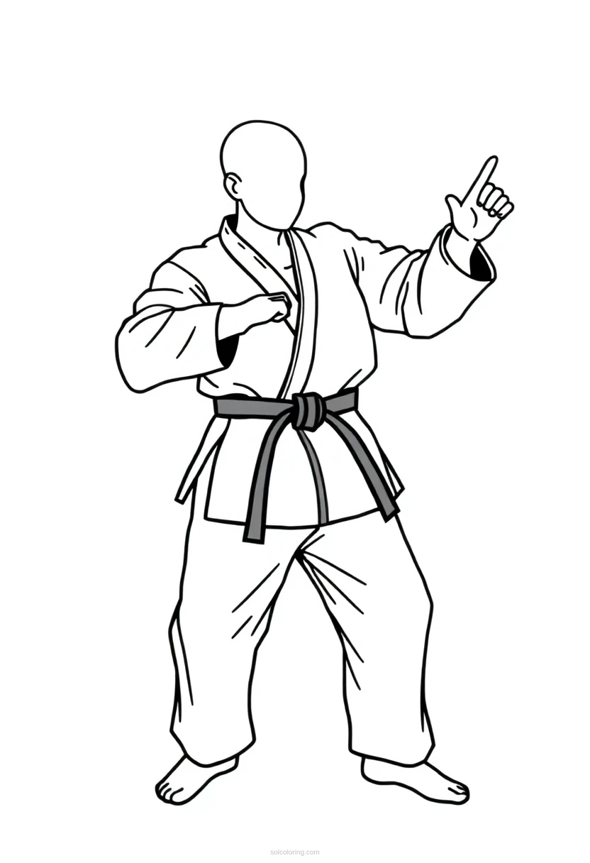 Karate coloring page for kids
