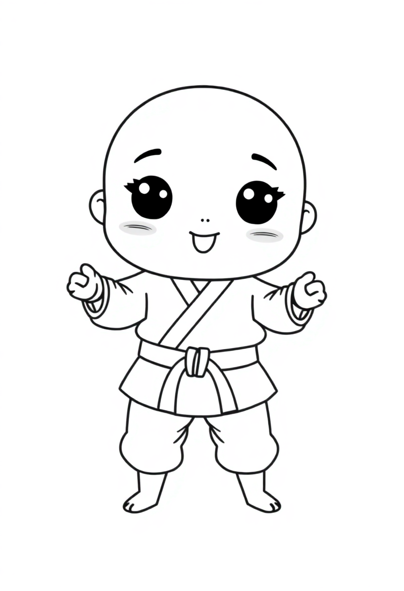 Karate coloring page, free printable