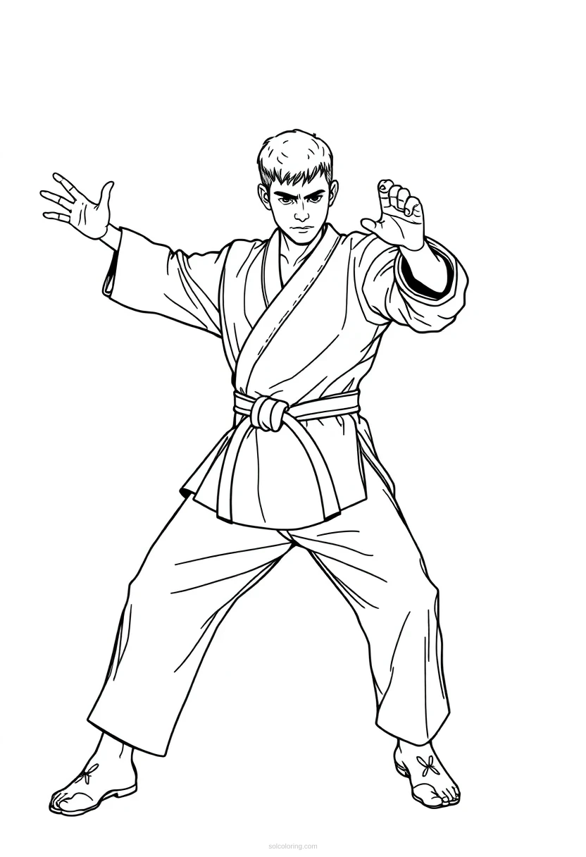 Karate coloring page for kids