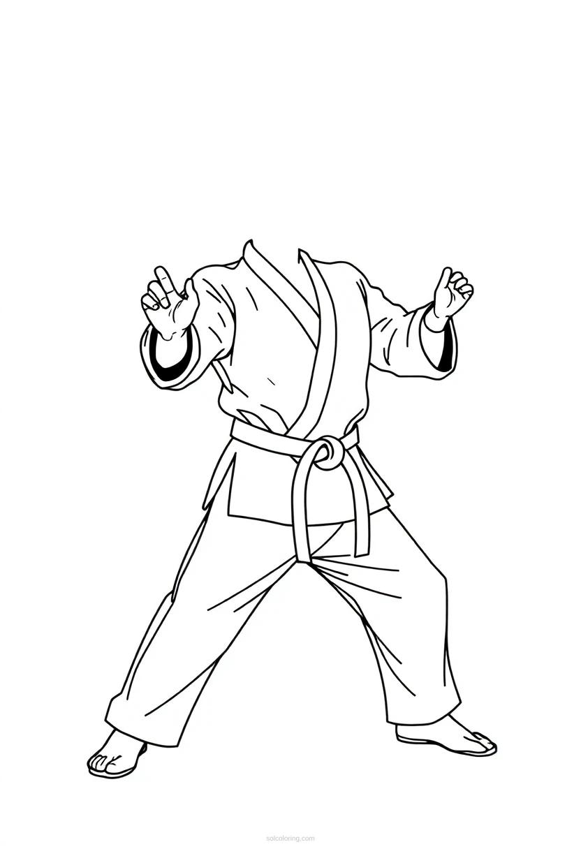 Karate coloring page for kids