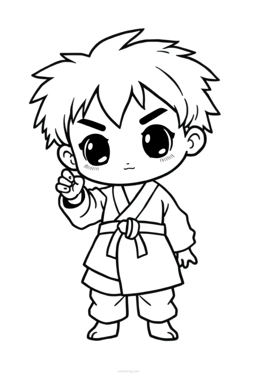 Karate coloring page for kids