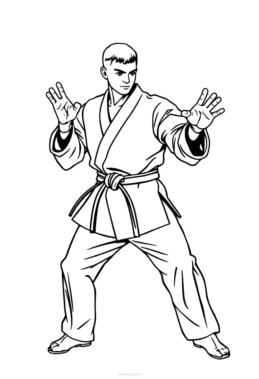 Karate coloring page for kids