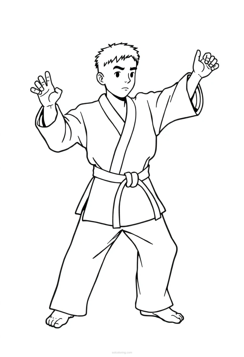 Karate coloring page for kids