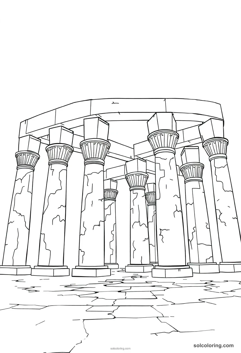 Karnak Temple Hypostyle Hall coloring pages