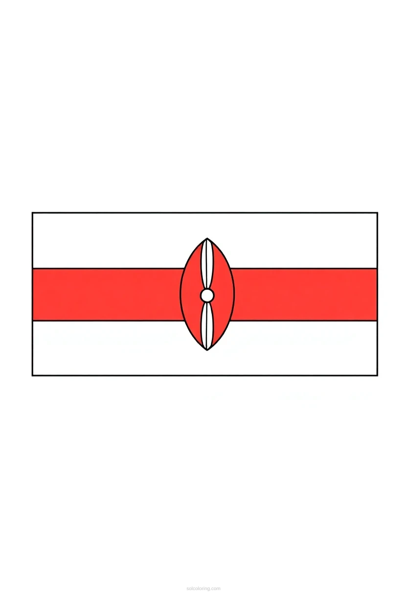 Kenyan Flag coloring page for kids