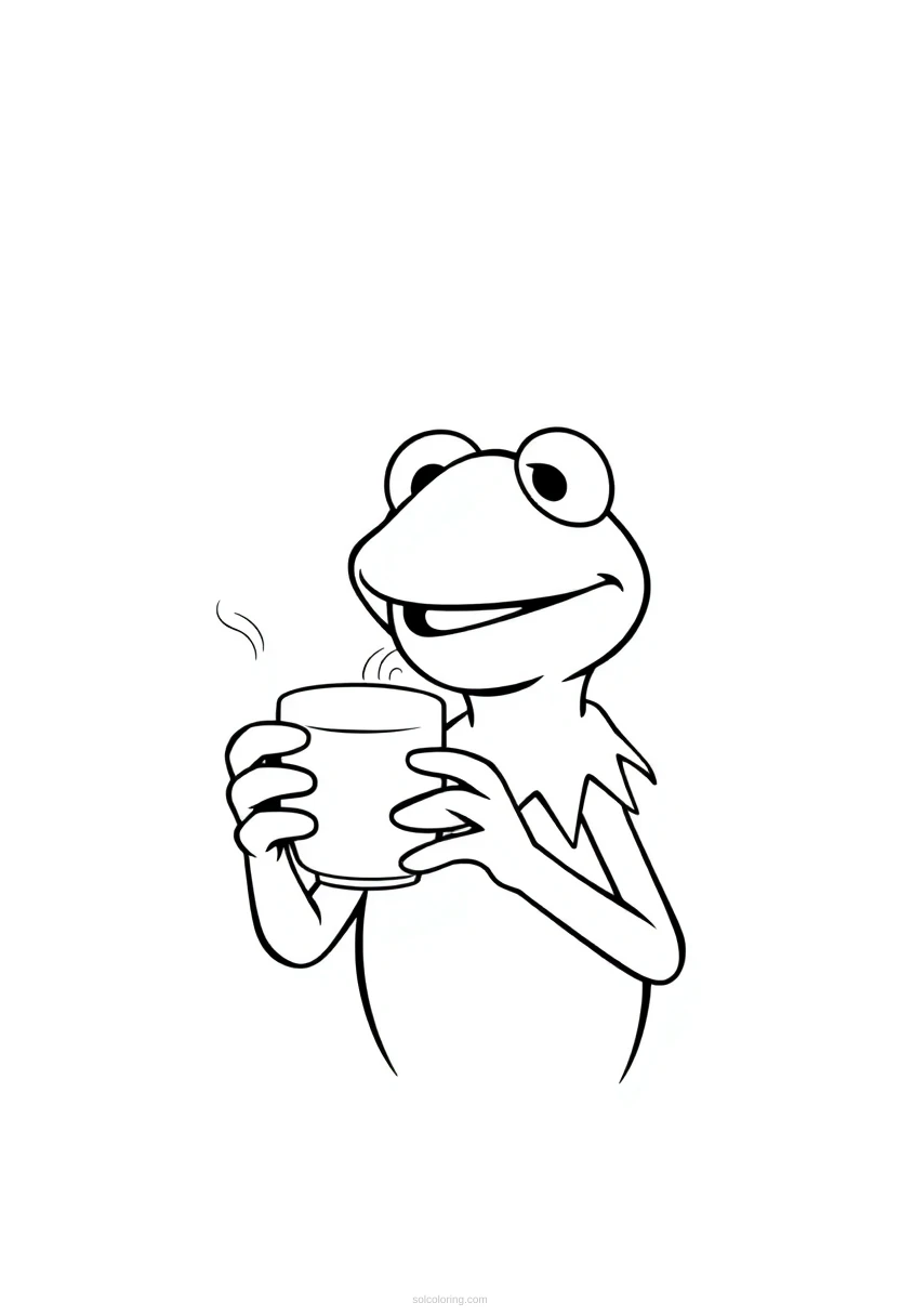 Kermit Sipping Tea coloring pages