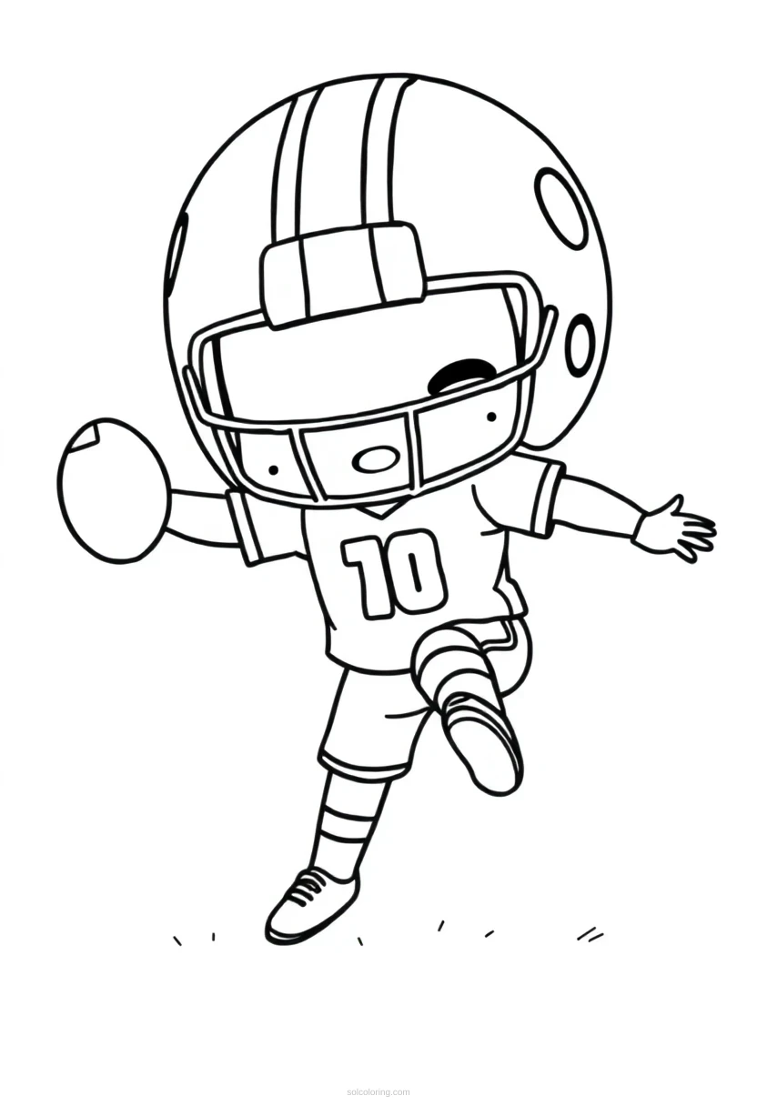 Kicker Attempting Field Goal coloring page for kids