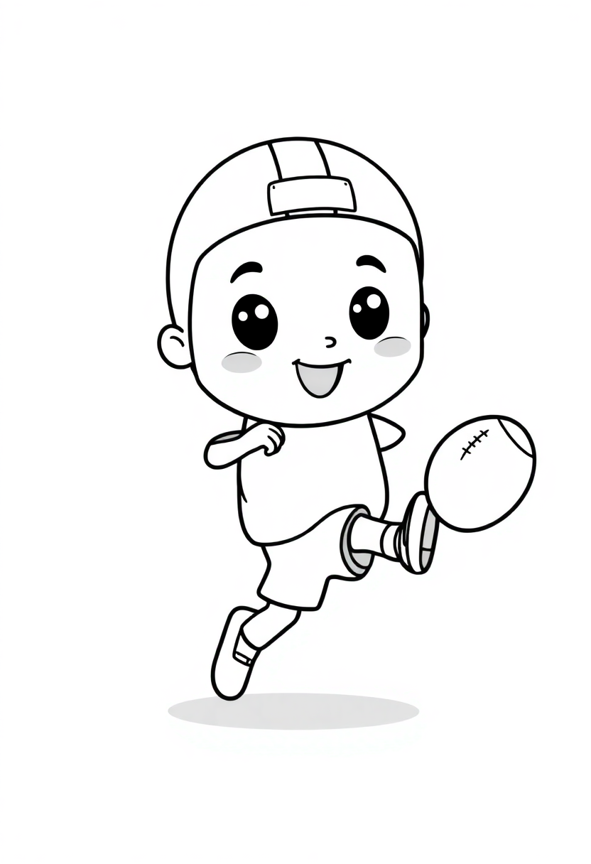 Kicker Attempting Field Goal coloring page, free printable