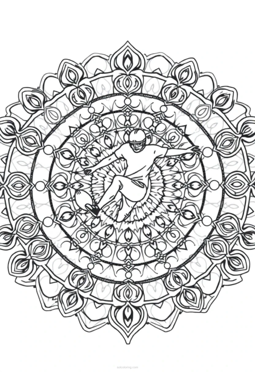 Kicker Attempting Field Goal coloring page for kids