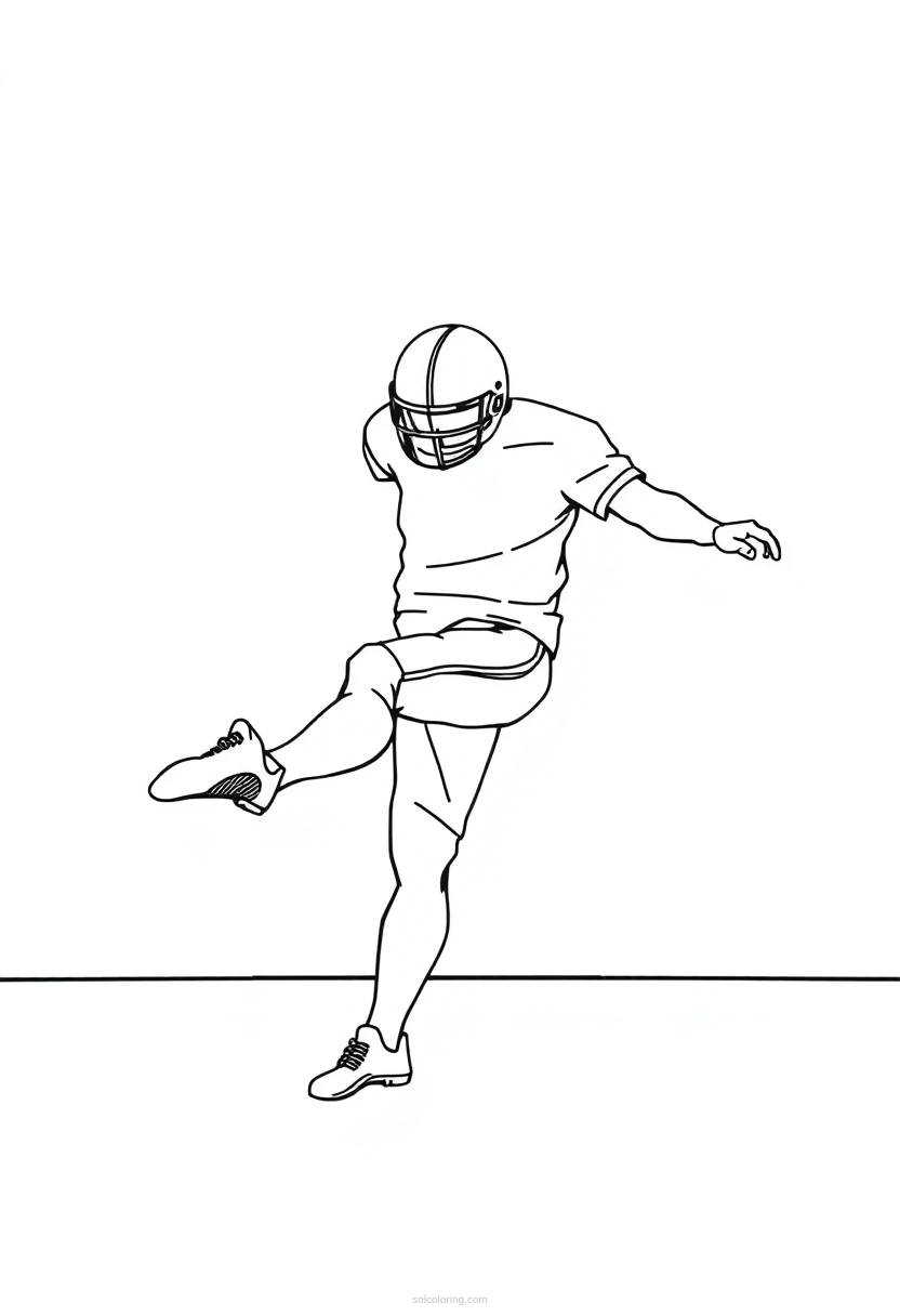 Kicker Attempting Field Goal coloring pages