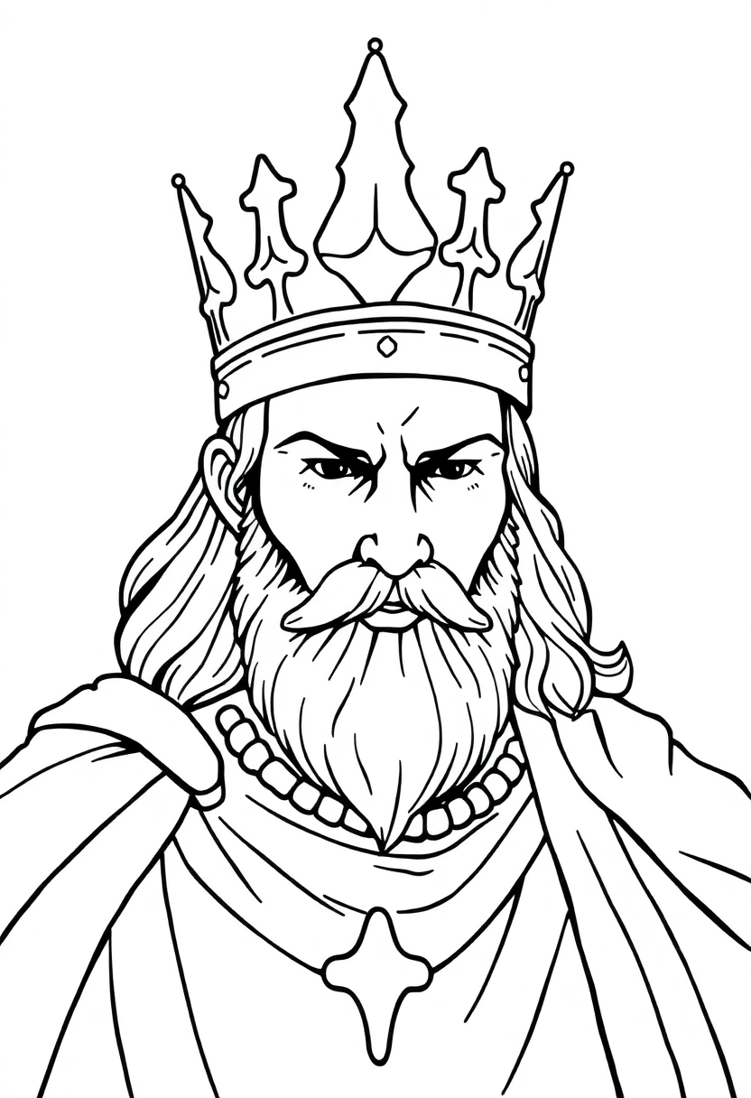 King Arthur with Crown coloring page, free printable