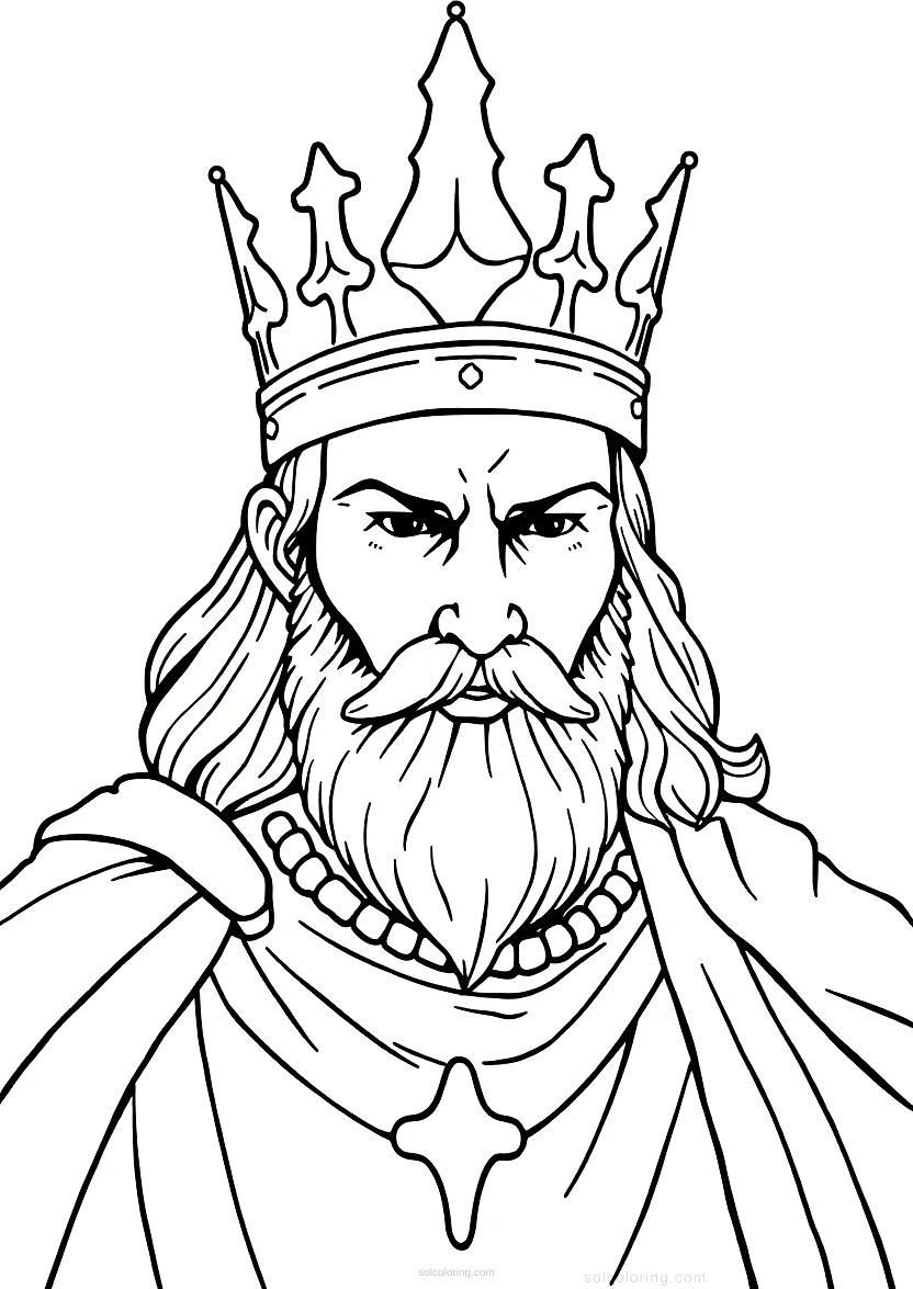King Arthur with Crown coloring page for kids