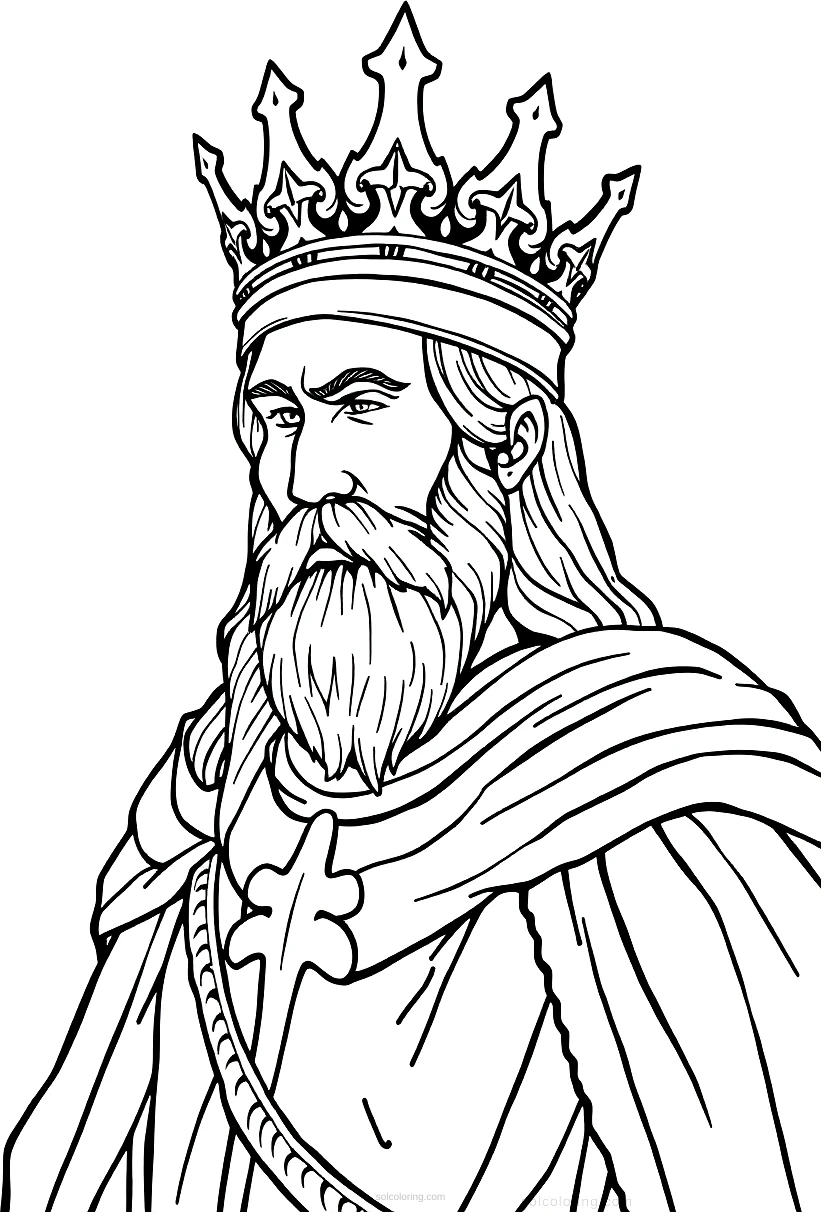 King Arthur with Crown coloring page for kids
