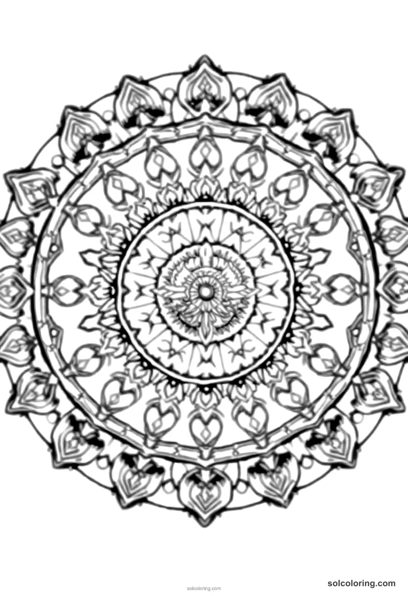 Mandala King Cnut Commanding the Sea mandala coloring page for kids