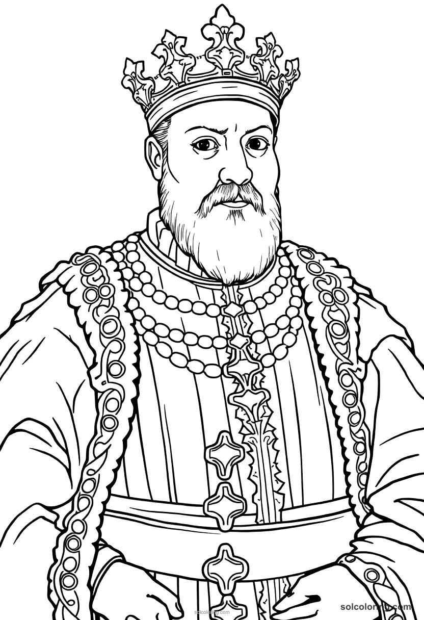 King Henry Viii With His Court coloring pages