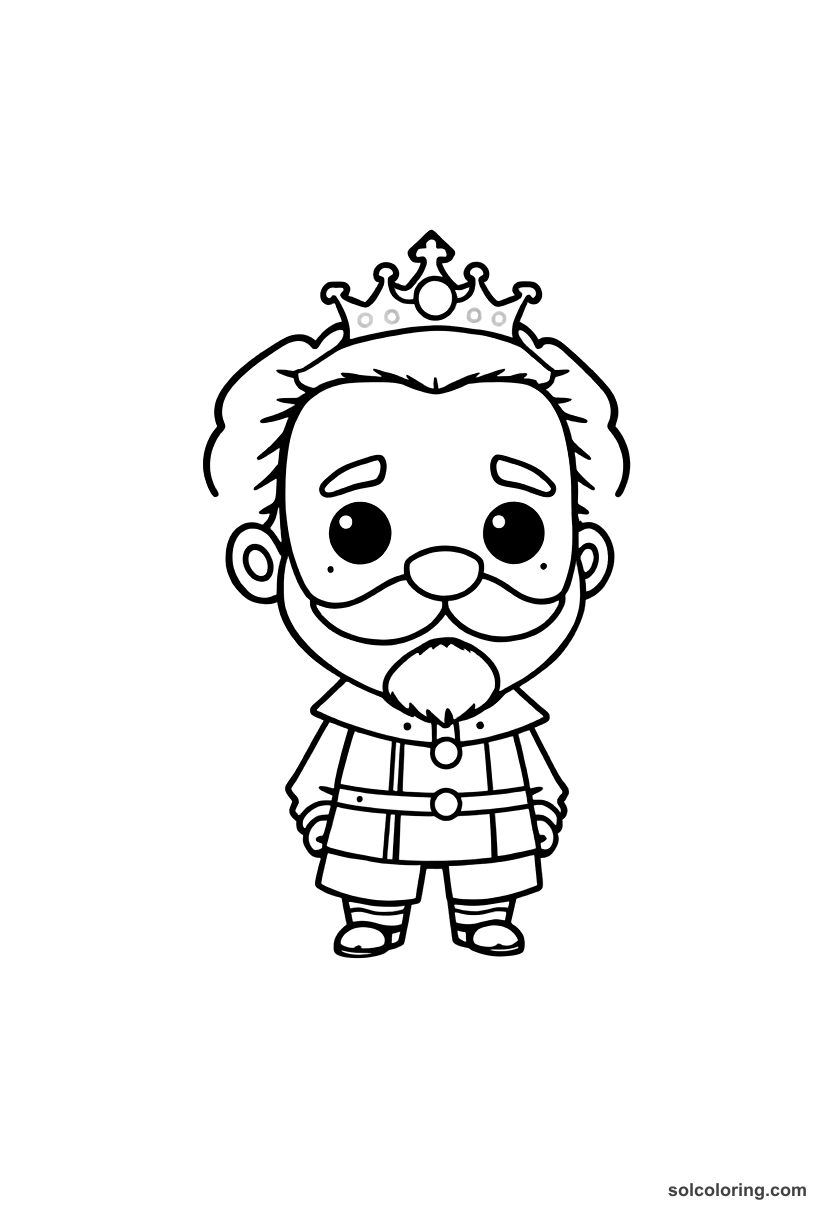 Chibi King Leopold II of Belgium in the Congo coloring page, free printable chibi style for kids and adults