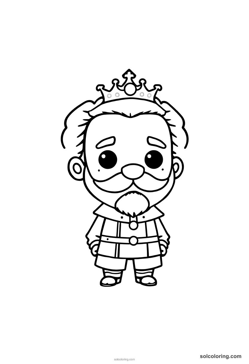 Chibi King Leopold II of Belgium in the Congo chibi coloring page for kids