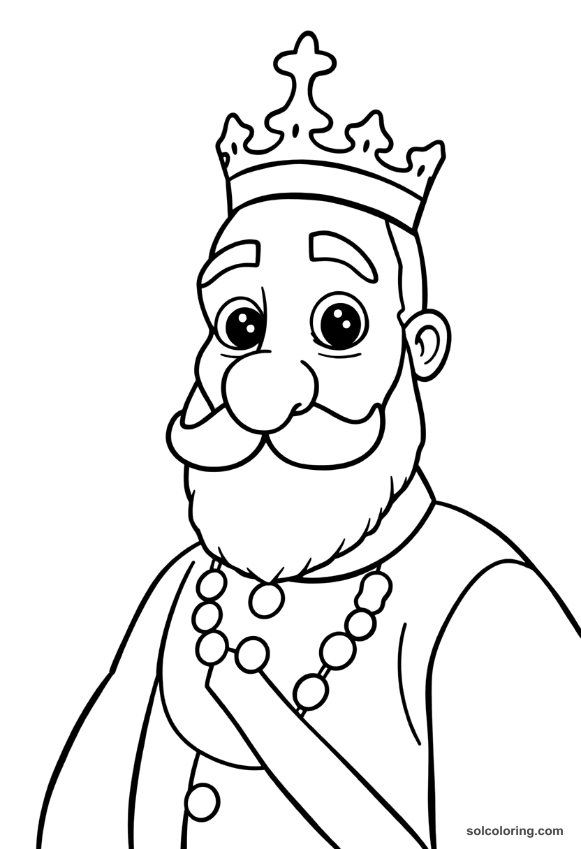 Cute Cartoon King Leopold II of Belgium in the Congo coloring page, free printable cute cartoon style