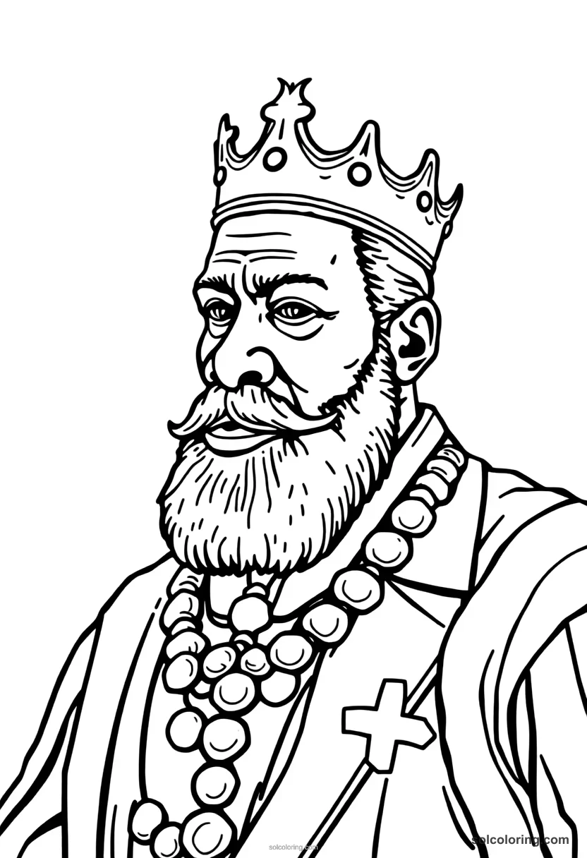 Simple King Leopold II of Belgium in the Congo simple coloring page for kids