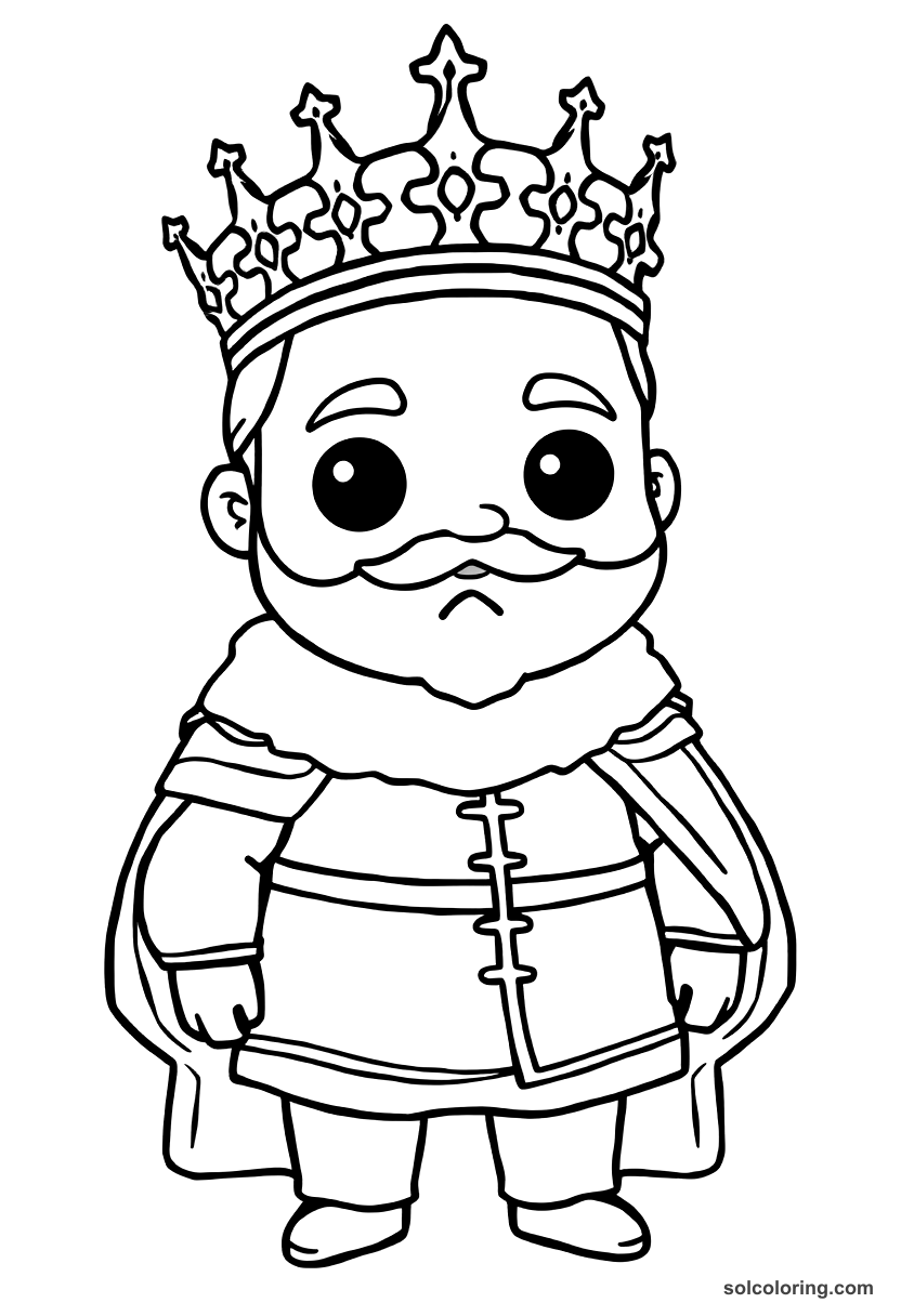 Chibi King Matthias Corvinus of Hungary coloring page, free printable chibi style