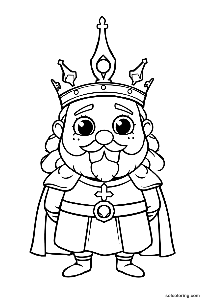 Cute Cartoon King Matthias Corvinus of Hungary coloring page, free printable cute cartoon style