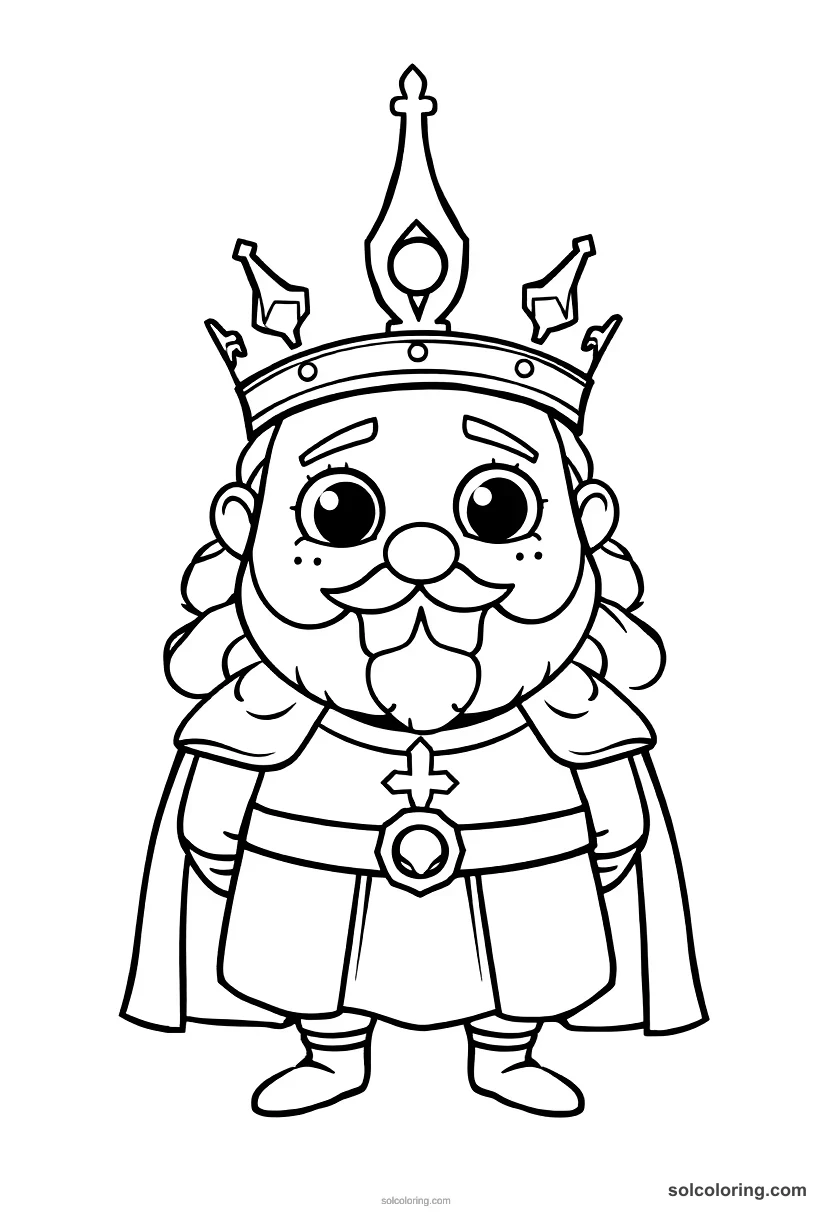 Cute Cartoon King Matthias Corvinus of Hungary cute cartoon coloring page for kids
