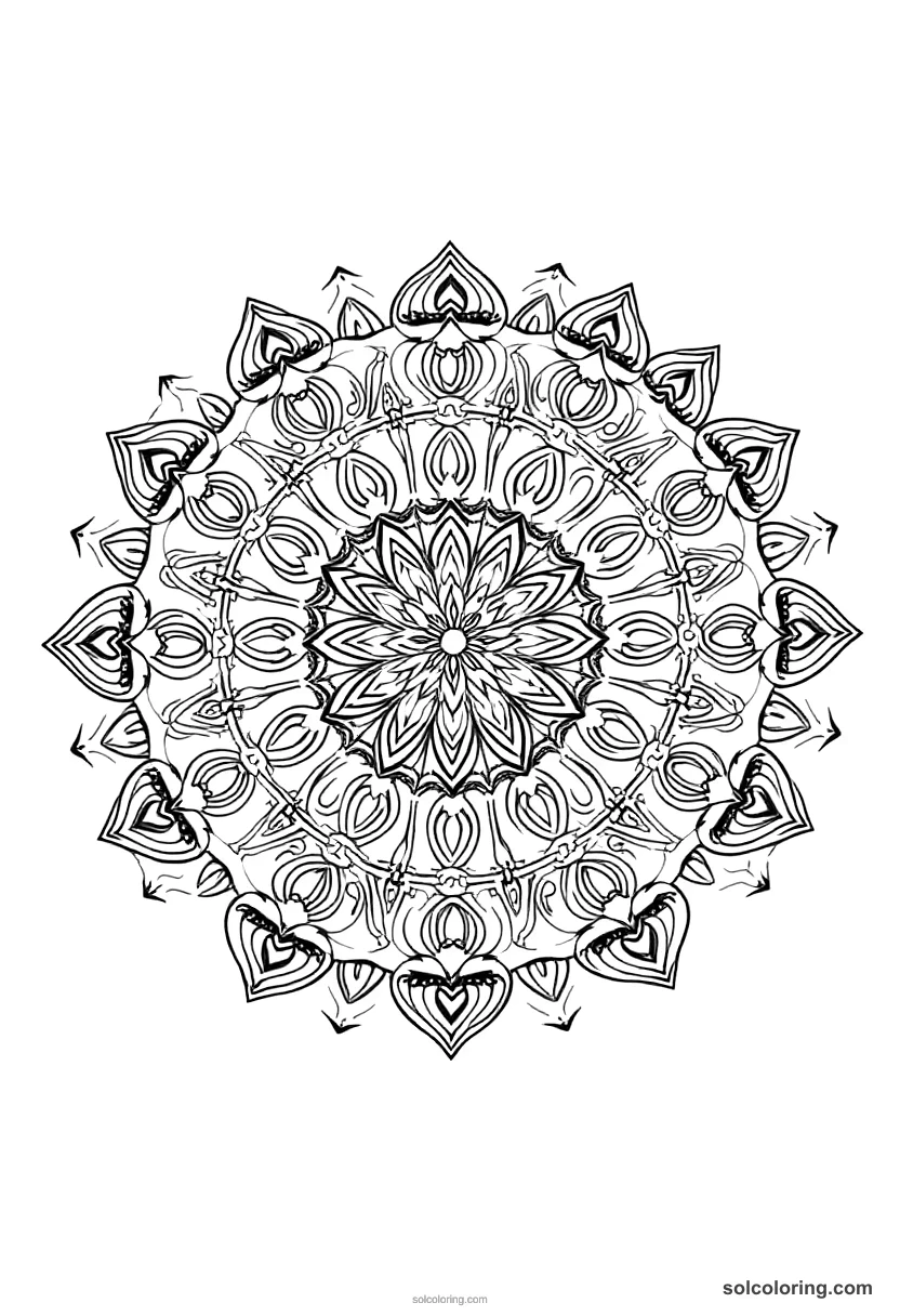Mandala King Matthias Corvinus of Hungary mandala coloring page for kids