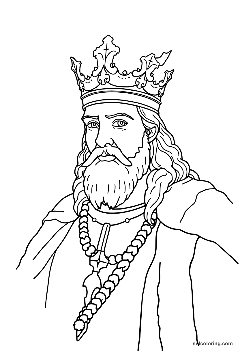 Simple King Matthias Corvinus of Hungary coloring page, free printable simple style
