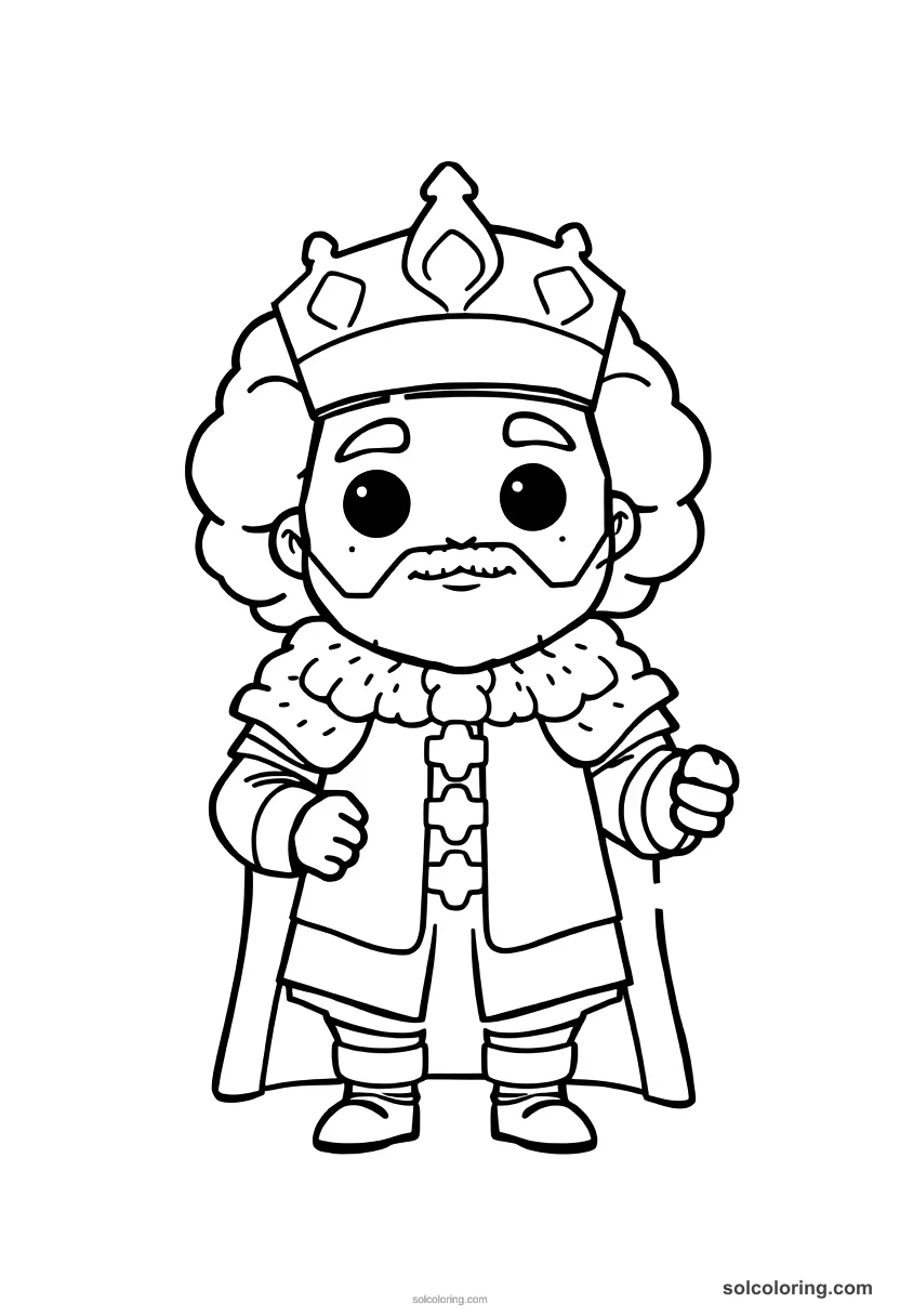 Chibi King Philip II of Spain with the Armada chibi coloring page for kids